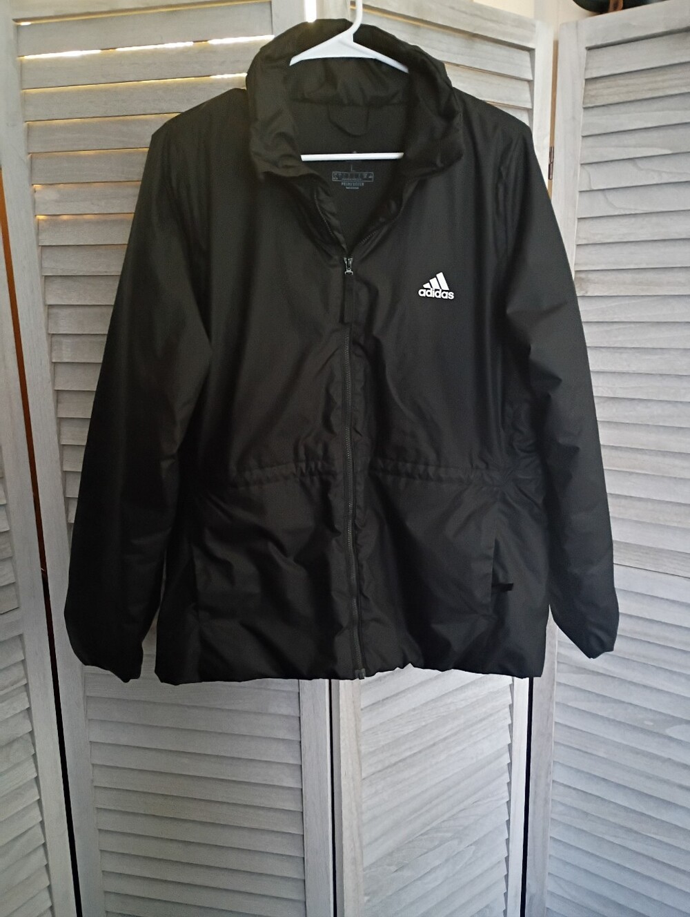 Adidas Eco PRIME GREEN Size Large Black Lightweight Puffer Windbreaker Jacket
